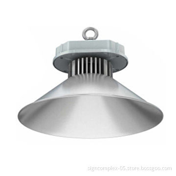 50W LED High Bay Lights with Die-cast Aluminum Alloy, Glass Lens and 50,000 Hours of Lifespan